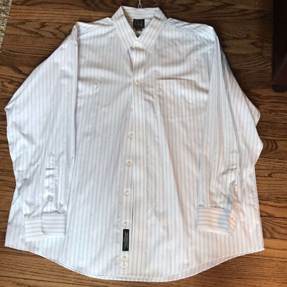 JoS.A.BANK. | White & Blue Striped Button Down